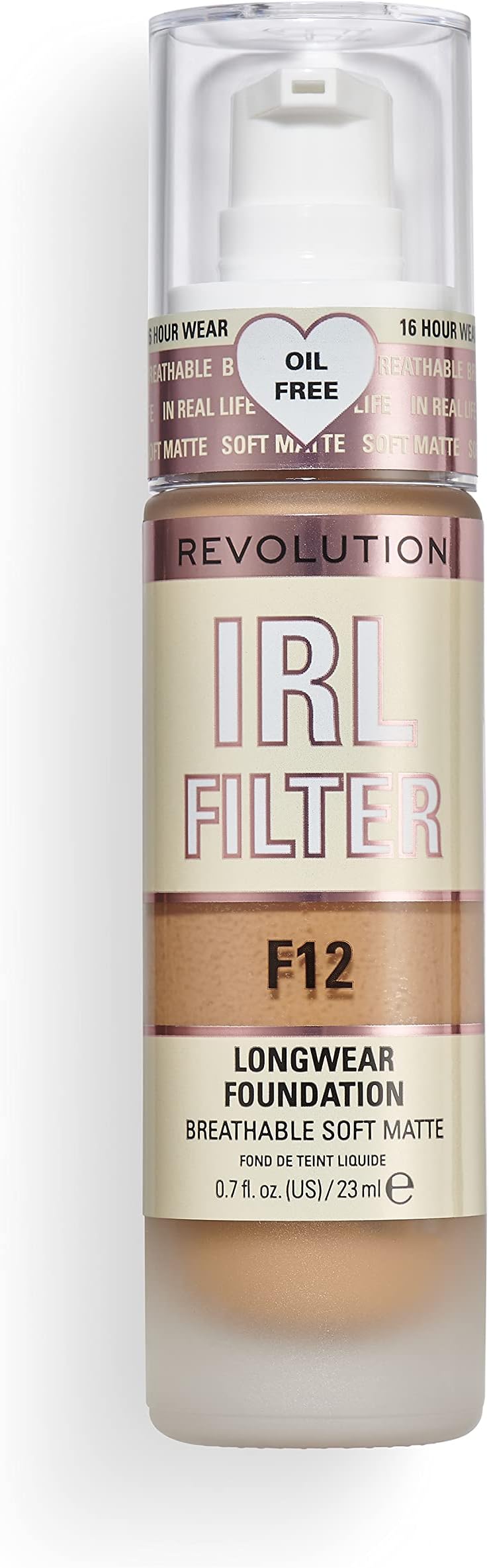 Revolution Beauty IRL Filter Longwear Foundation F12 23ml Matte 16HR Buildable