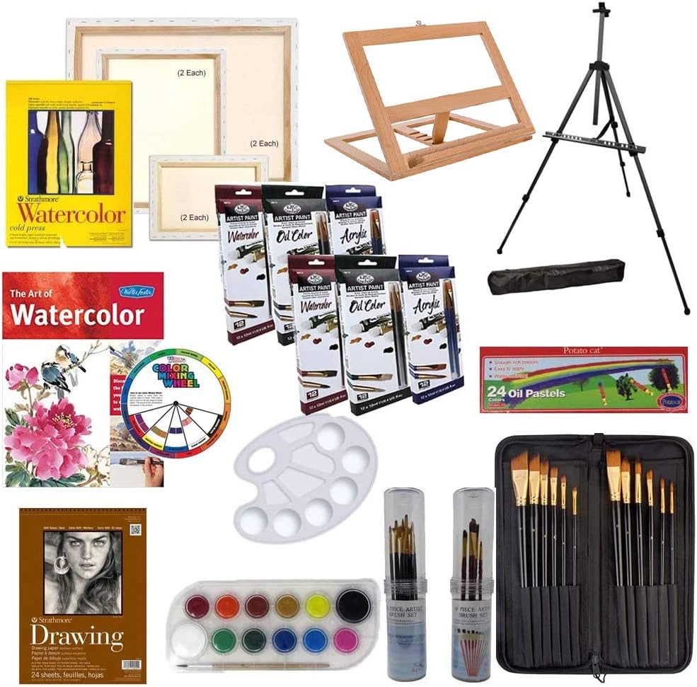 Deluxe Artist Painting Easel Adjustable Aluminum Black Easel Art Supplies, Professional Artist Paint Stand by Delta Prime Savings Club