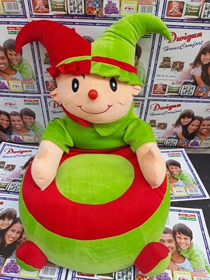 Tradeblush Baby seat chair stool soft toy chair comfortable Stuffed Spongy Hugable Cute Soft Toy Baby Jocker Chair 46 cm Kids playing seat baby Jocker seat soft toys seat For 1 to 2 years baby Birthday Gift