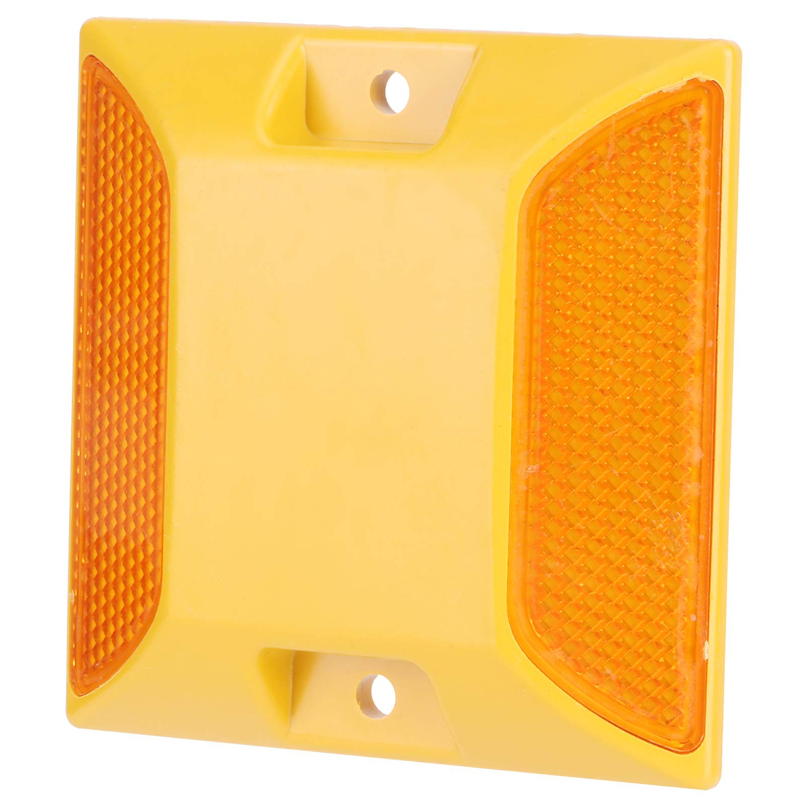 Akozon 6 Pieces Double, Yellow Plastic Road Reflectors Road Studs Plastic Yellow Street Road Driveway Markers Stud Markings Reflective Roadways for Tracks Yard Street Street