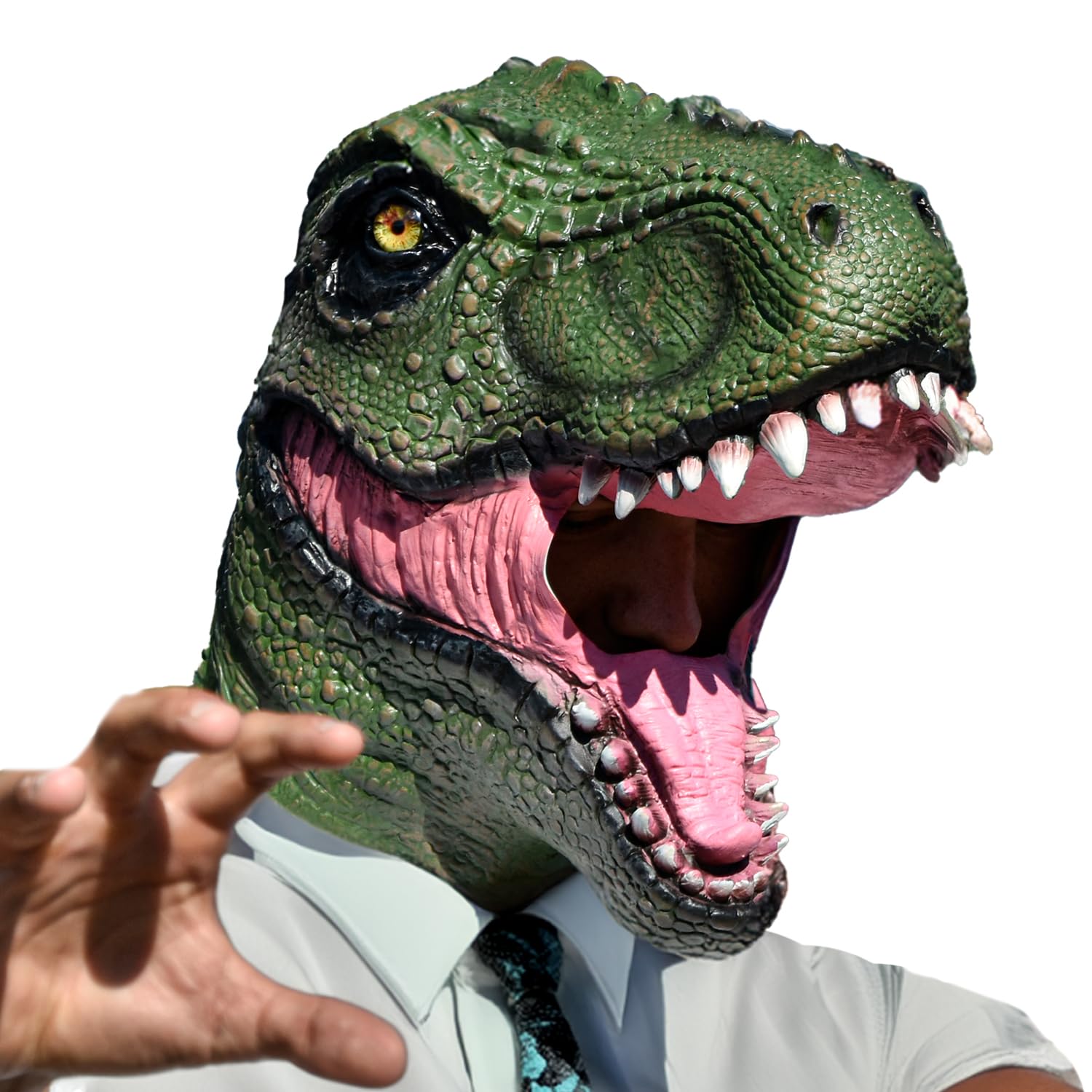 mikamax Dinosaur Mask, Realistic Dino Head, Halloween Dinosaur Animal Head Mask for Party, Christmas and Carnival, Latex Mask, Gift and Prop