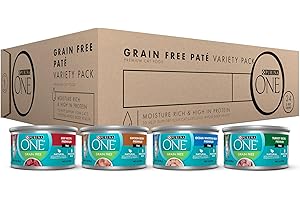 Purina ONE High Protein, Grain Free Pate Wet Cat Food Variety Pack, Grain Free Formula - (Pack of 24) 3 oz. Cans