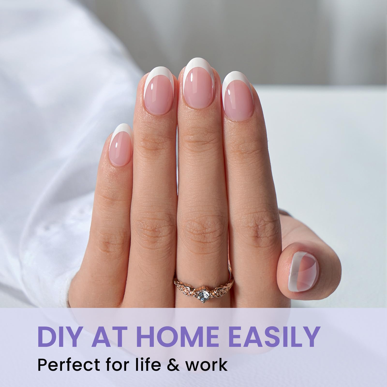 BTArtbox Extra Short Almond Nail Tips - 320pcs Half Matte Soft Gel Tips, Acrylic Pre-Shaped Fake Nails, Clear Ultra Fit & Natural False Nails for Nail Art, 16 Sizes - Image 2