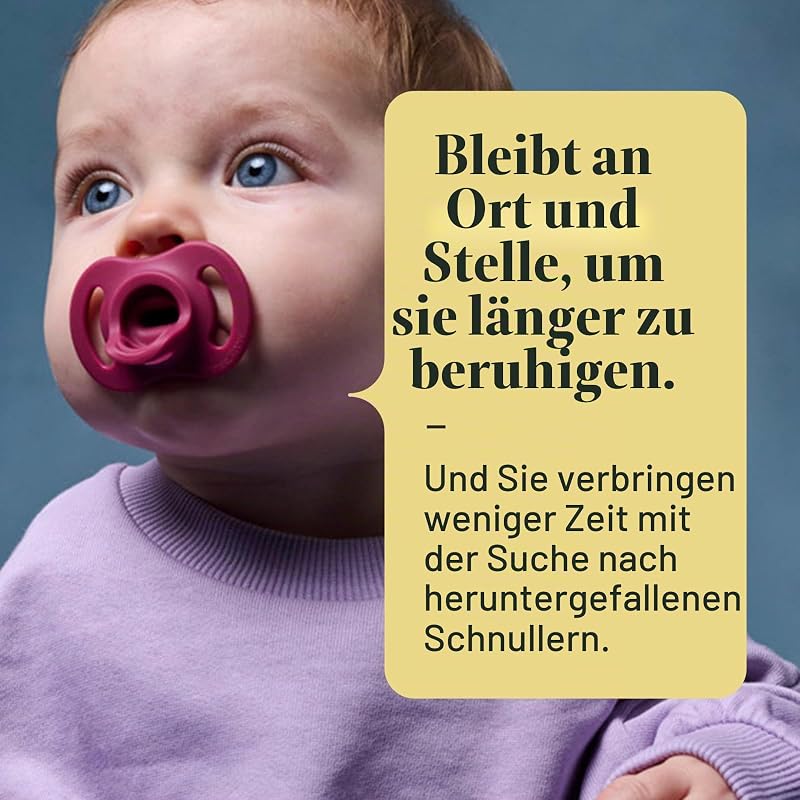 Ultraleichter StayPut Schnuller, 6-18m, 4er Pack, einteiliges Silikondesign