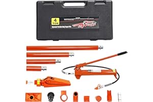 4-Ton Porta Power Kit, Heavy-Duty Auto Body Frame Repair Kit with Storage Case,8800 LBS Portable Hydraulic Jack Ram and 1.4M 