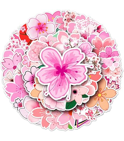 Autocollant Vinyle Déco Fleur De Cerisier Sakura Japonais - Multicolore, Personnalisable - USA