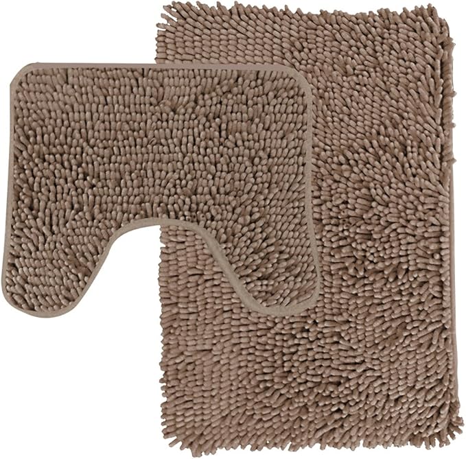 Amy Miller 2Piece Bath Rug Set, Taupe Home & Kitchen