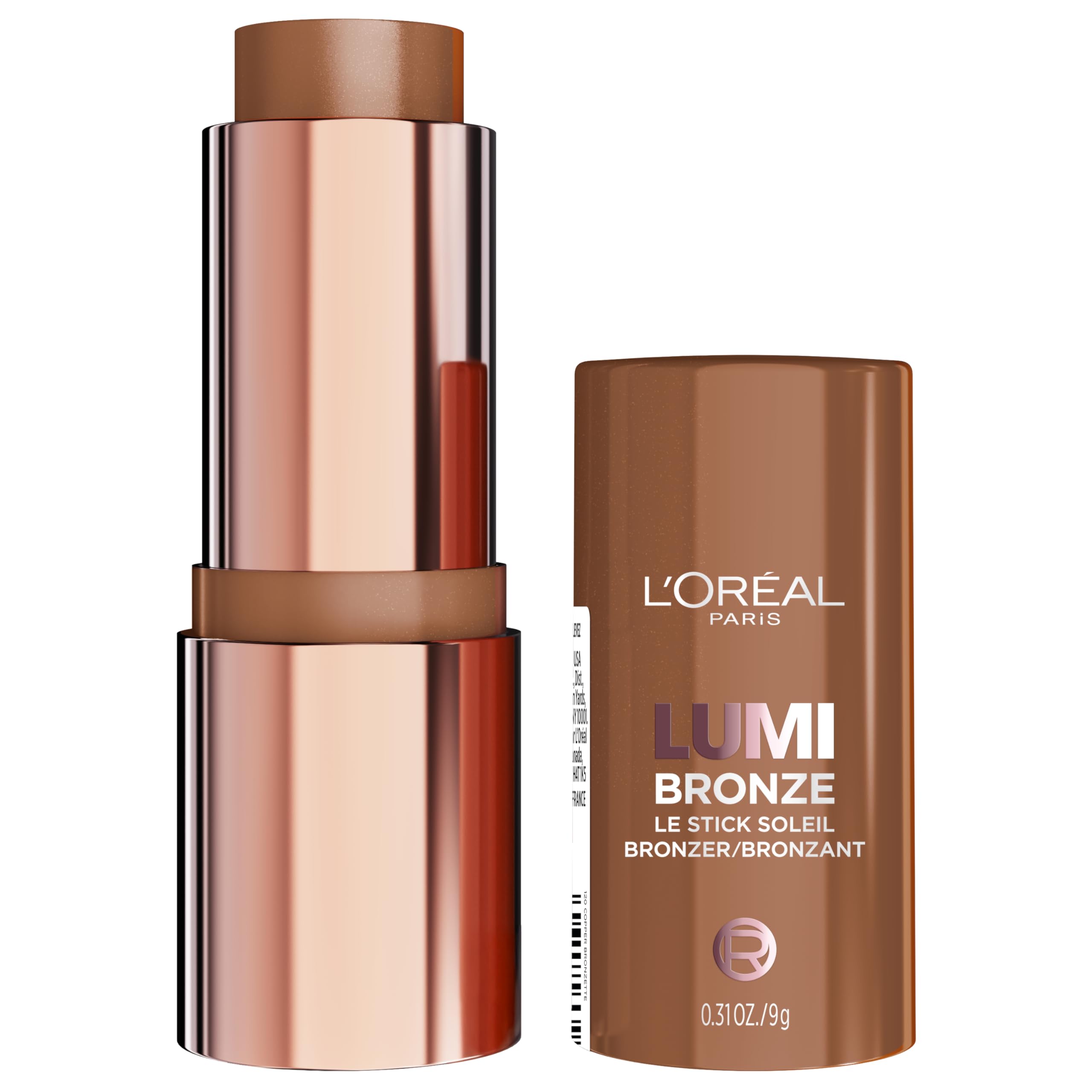 Photo 1 of L'Oreal Paris Lumi Bronze Le Stick Soleil Bronzer Stick, Cream-To-Powder Bronzer For A Sunkissed Face Makeup Glow, 120 Copper Bronzette
