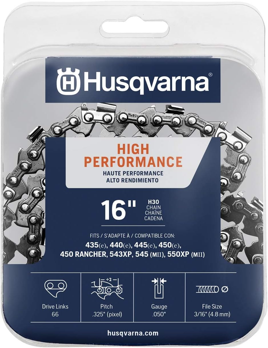Husqvarna Chainsaw Chain 16" .050 Gauge .325 Pitch Low Kickback Low-Vibration: New World Diamonds: Garden & Outdoor