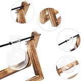 Hyindoor Propagation Station with Vintage Wooden Stand and Glass Vases view 3
