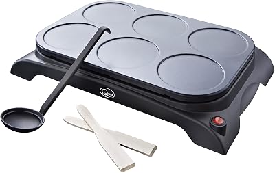 Quest 35319 Pancake Maker and Grill 6 Non-Stick Moulds Easy to Use