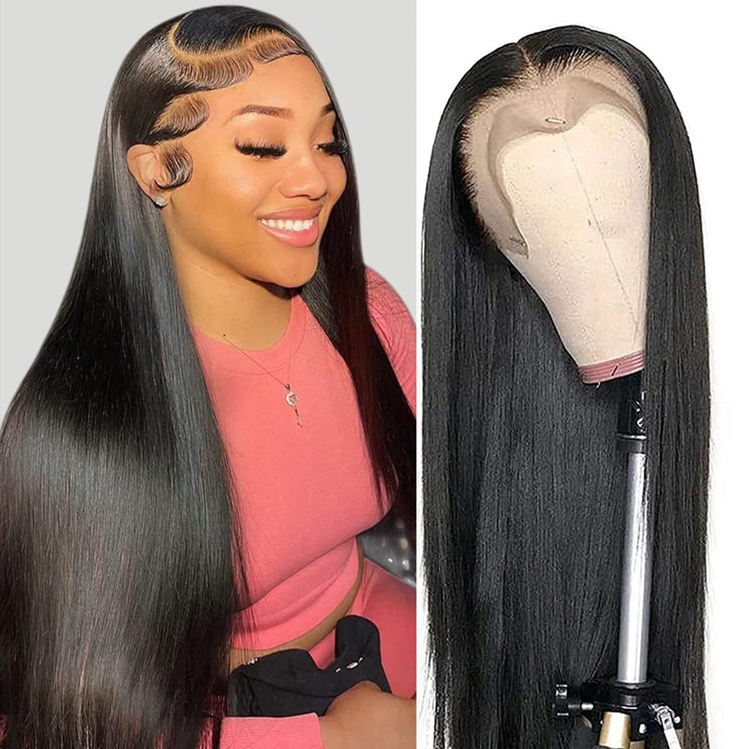 13x4 Lace Front Wigs 200% Density Straight 13x4 Lace Frontal Wigs for Black Women 28 Inch