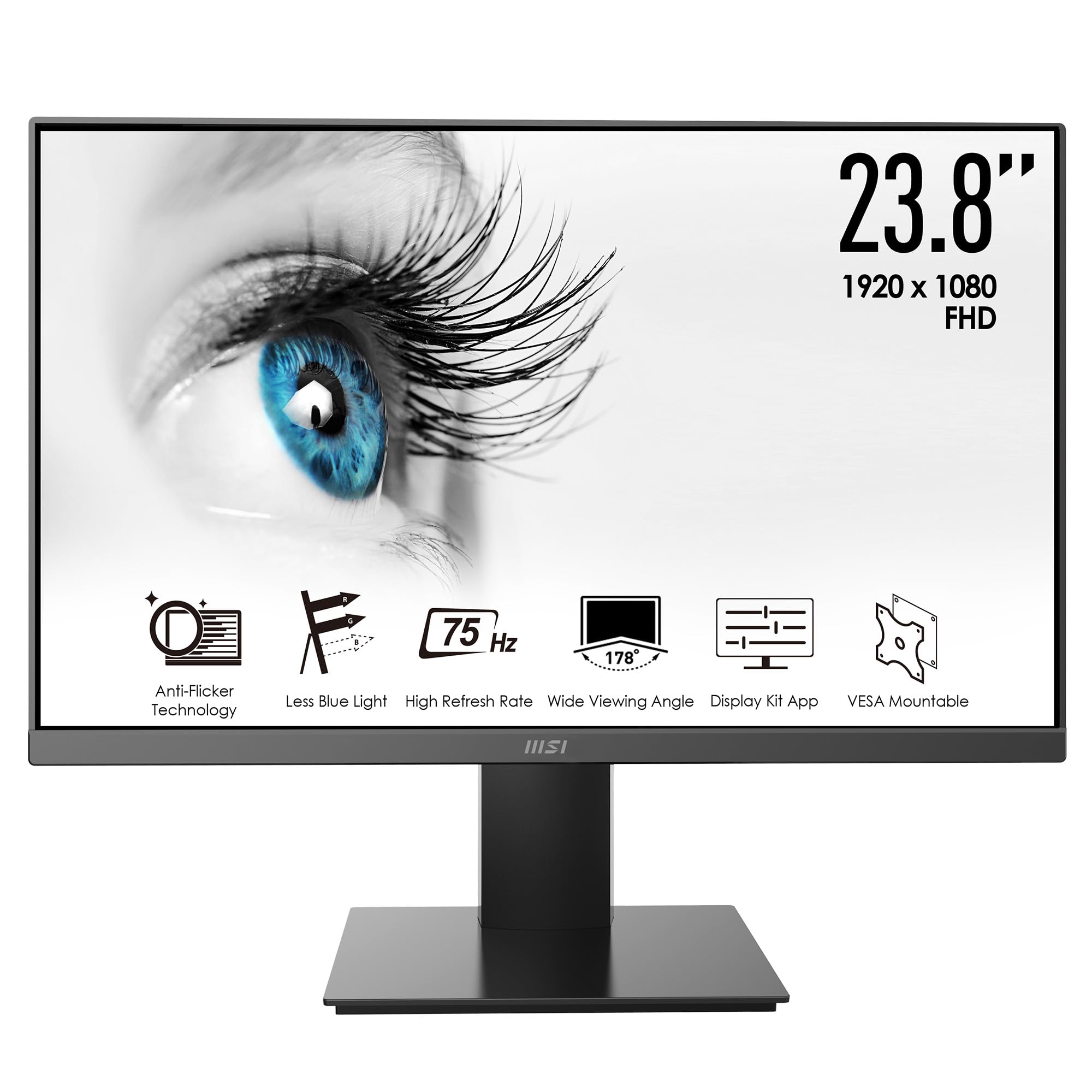 MSI Pro MP241X 24” Monitor, Full HD 1080p, 75Hz