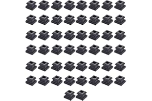 Gleefurny Balusters Flat Shoes - Stair Flat Shoe for Staircase Interior with Screws for 1/2 Inch Square Balusters (50 Pack), Aluminum Shoes for Balusters, Railing, Stair Spindles, Matte Black