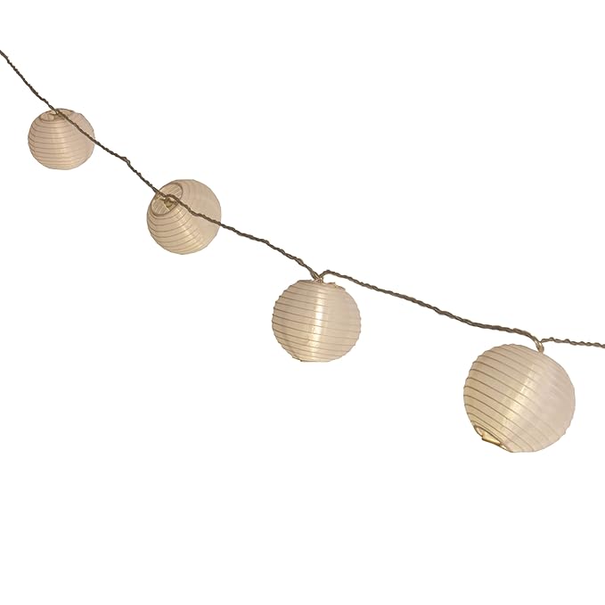 Plaights Lampion Lichterkette mit 20 LED’s in warmweiß | Sommerlichterkette für draußen | perfekte Dekoration für Garten, Ter