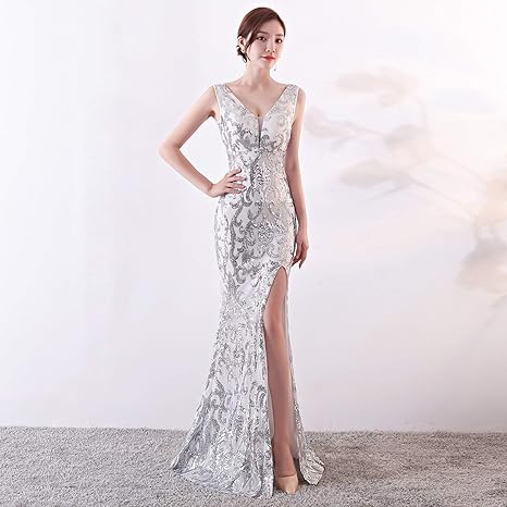 mesh evening dress