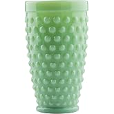TableCraft 12225 Jadeite Glass Collection Tumbler, 14 oz, Vintage-Style Milk Green Glass, Classic Round Design, Hobnail Pattern, Dishwasher &amp; Microwave Safe, 3.75&rdquo; x 3.75&rdquo; x 5.5&rdquo; &ndash; Tabletop Drinkware