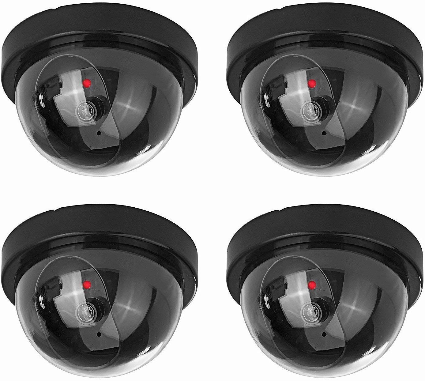 Sentry CCTV 4X Immitation Dummy Fake Dome CCTV Camera Fake Security Cams With Flashing Red LED Light
