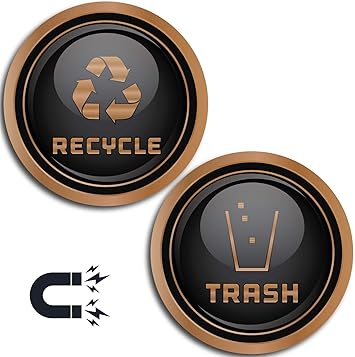 Recycle and Trash Logo Symbol - Elegant Golden Look for Trash Cans