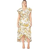 City Chic Womens Cocktail Dress - Flare Tier Print Maxi