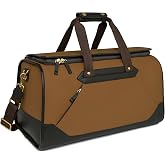 BERETTA Terrain EVO Weekend Travel Duffle Bag | Hard Leather Canvas, Smart Sleeve, Key Hanger, Brass Hardware, Hazelnut