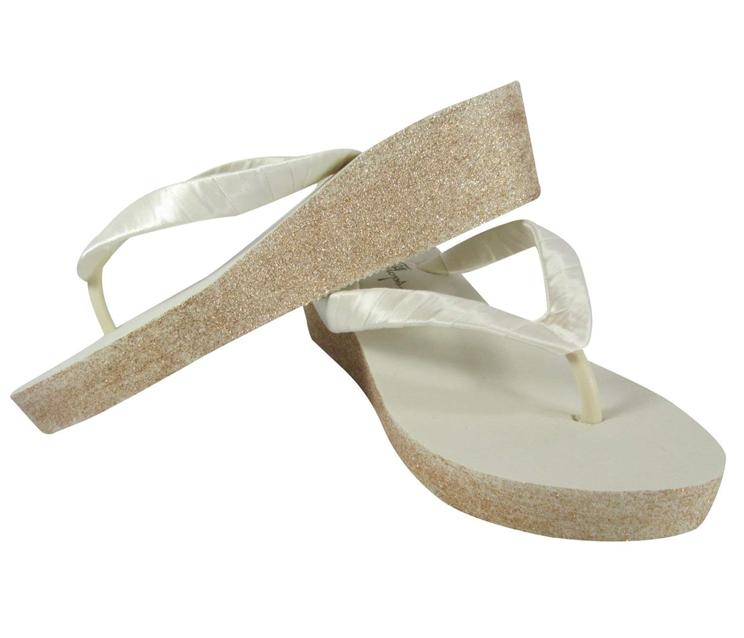 champagne colored flip flops
