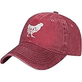 Wisedeal Women's Floral Chicken Hat for Men Women, Adjustable Vintage Distressed Washed Baseball Cap for Farmer