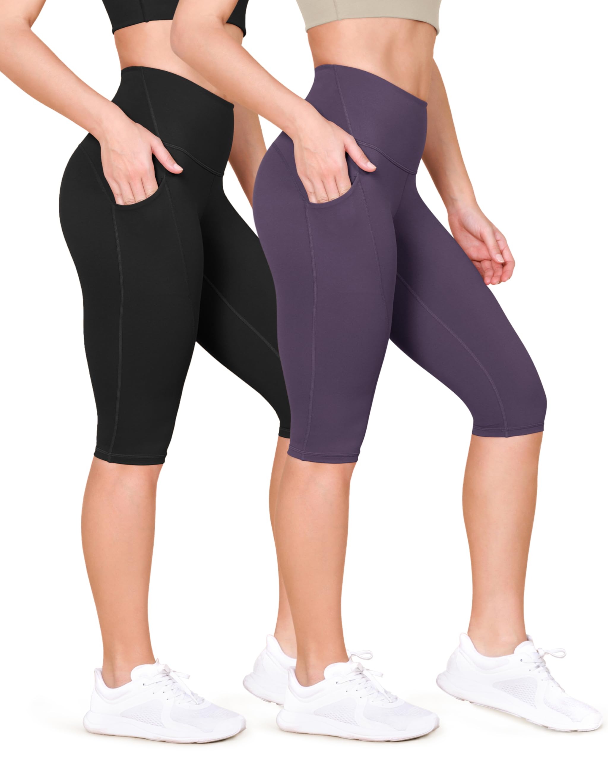 ODODOS ODLEX 2-Pack High Waist Knee Length Workout