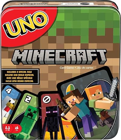 Mattel Games UNO Minecraft Card Game with Storage Tin Ages 7+