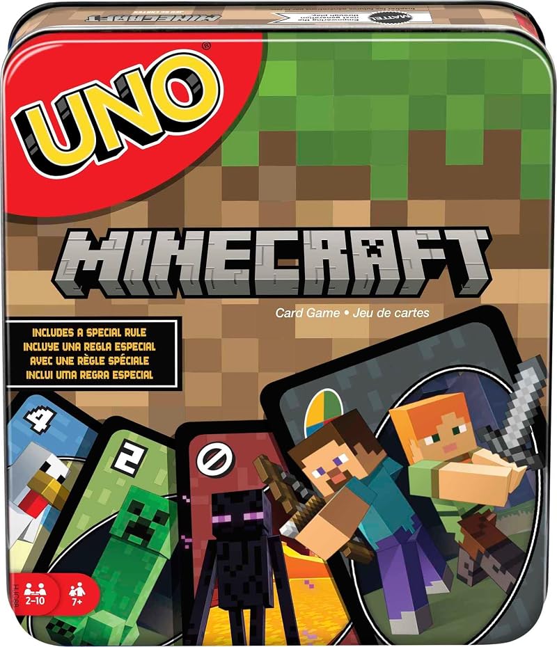 Mattel Games UNO Minecraft Card Game with Storage Tin Ages 7+