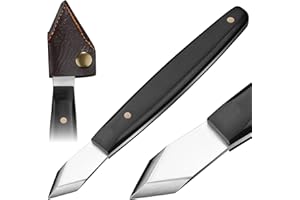 QIANYING Marking Knife - 5CR15 High Carbon Steel Woodworking Scribing Knife, Double Beveled Blade with Wooden Handle, Leather Sheath Included - Wood Scribe Tool for Carving, Ideal Gifts for Men, Precision Tool