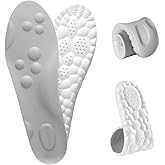 4D Cloud Tech Soles Insoles for Men Women, Super Soft Comfort Cloud Feeling Cushioning Insoles Memory Foam Arch Support Sole Inserts. (1pair, S Kids 3-7 / Women 5-8)