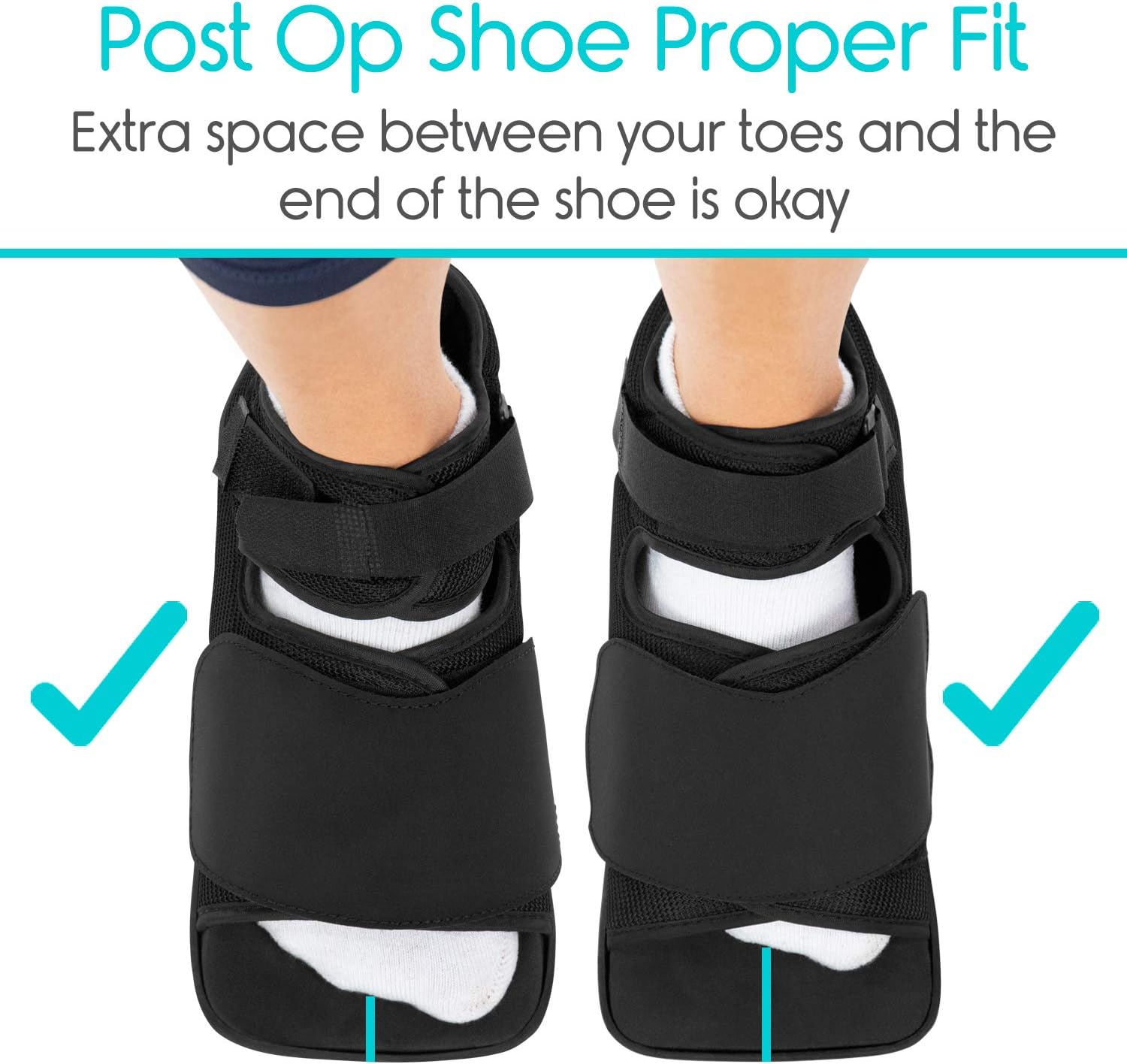 Vive Post Op Shoe - Lightweight Medical Walking Boot with Adjustable Strap: Health & Personal Care