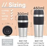 Moon 360° Travel Mugs Leakproof Insulated Stainless Steel 300ml Black view 2