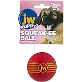 JW Squeak-ee Ball Puppy Toy | Water Resistant Design.