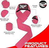 BEAST RAGE Weight Lifting Straps Cotton Padded Gel Grips Pink view 6