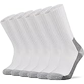 Ortis Men's Cotton Cushion Crew Socks Moisture Wicking Breathable Thick Warm Thermal for Athletic Heavy Duty Work Boot
