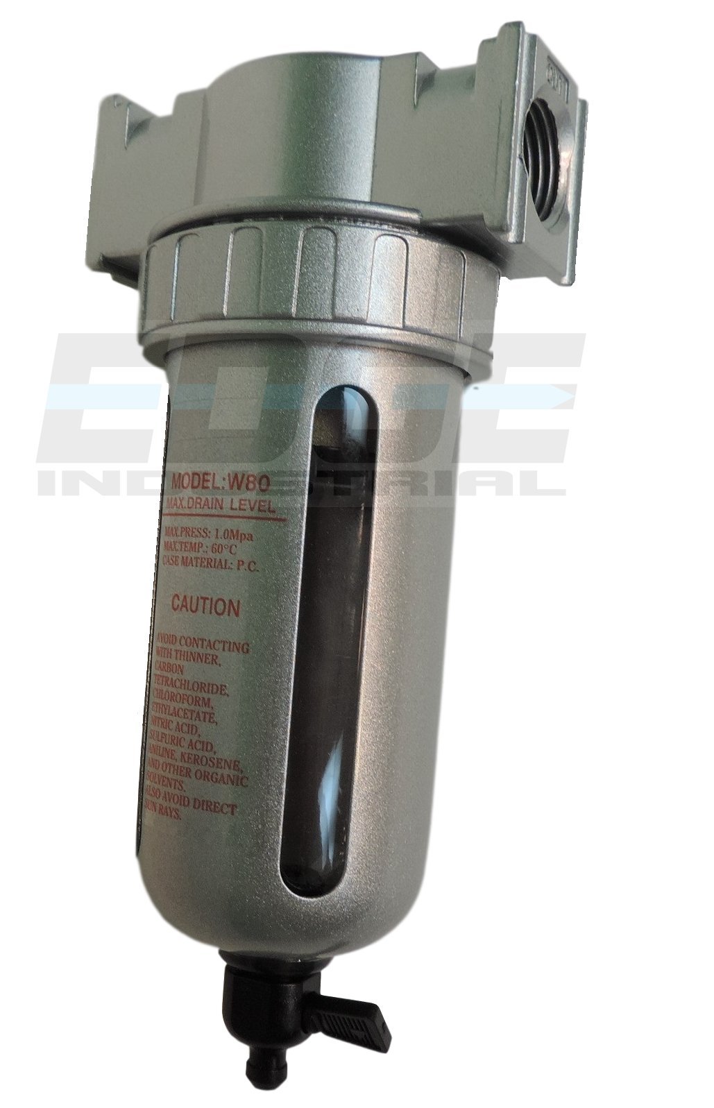 COMPRESSED AIR INLINE PARTICULATE FILTER, MOISTURE TRAP, 1/2" NPT