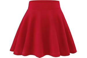 KEREDA Girls Casual Mini High Waist Stretchy Flared Pleated Skater Skirts 5-13 Years
