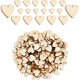 200PCS Cute Wooden Heart for Crafts, 0.5 Inch Unfinished Mini Tiny Wood Hearting for Valentine's Day, Small Cutout Hearting Shapes Sign Tags/Wood Hearts Cutout Slices for Birthday Party, Wedding