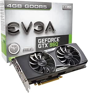 EVGA GeForce GTX 960 4GB ACX 2.0+ Gaming, Whisper Silent Cooling Graphic Card 04G-P4-3965-KR
