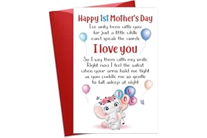 First Mothers Day Card - Happy 1st Mother's Day Card,Gifts for New Mom First Time Mother 1st Mothers Day Greeting Card for Wi