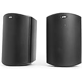 Polk Audio Atrium 4 Outdoor Speakers with Powerful Bass (Pair, Black), All-Weather Durability, Broad Sound Coverage, Speed-Lo