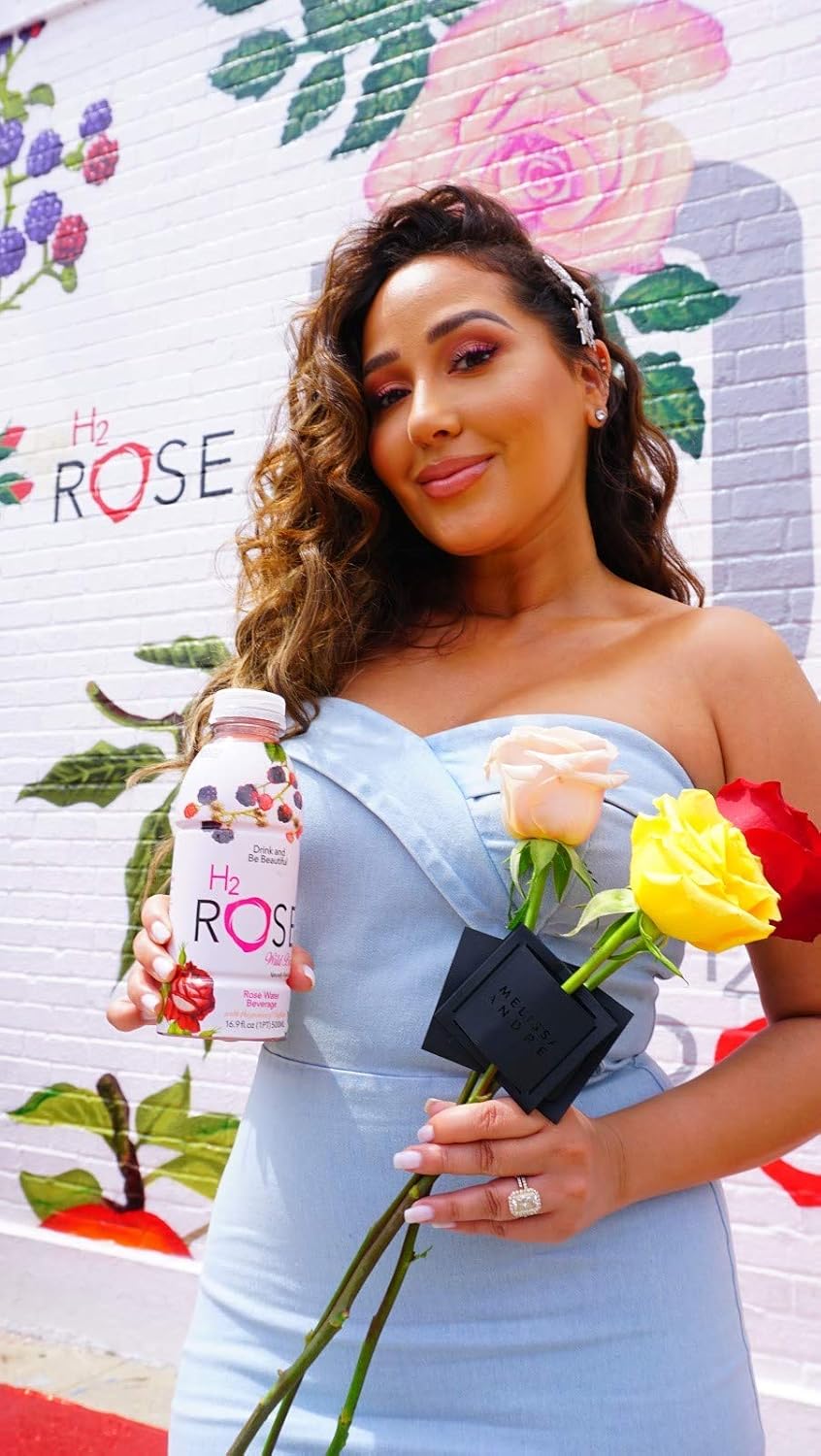 H2rOse - Rose Water Beverage with the Power of Saffron – Healthy Alternative to Sodas & Sports Drinks - All Natural, Gluten Free, Non-GMO, Vegan w/ Added Benefits - 16.9 Oz, 12 Pack (Peach): Grocery & Gourmet Food