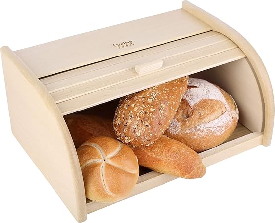 Portapane In Bambù 40x27 Cm - Con Serranda, Cassetto Opzionale, Per Pane E Prodotti Da Forno - Foto 4