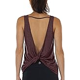 icyzone Women's Open Back High Neck Workout Athletic Gym Tank Tops