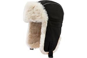Gvatasz Faux Fur Trapper Hat Womens Winter Hats with Ear Flaps Ushanka Russian Hat for Men Cossack Hunter Cap Eskimo Ski Hat