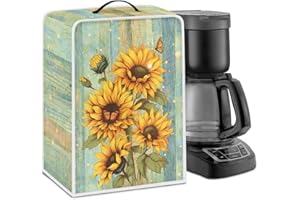 Mumeson Sunflower Coffee Maker Cover Extra Large Lightweight Kitchen Appliance Covers with Handle Coffe Machine Cover Toaster Appliance Dust-proof Cover