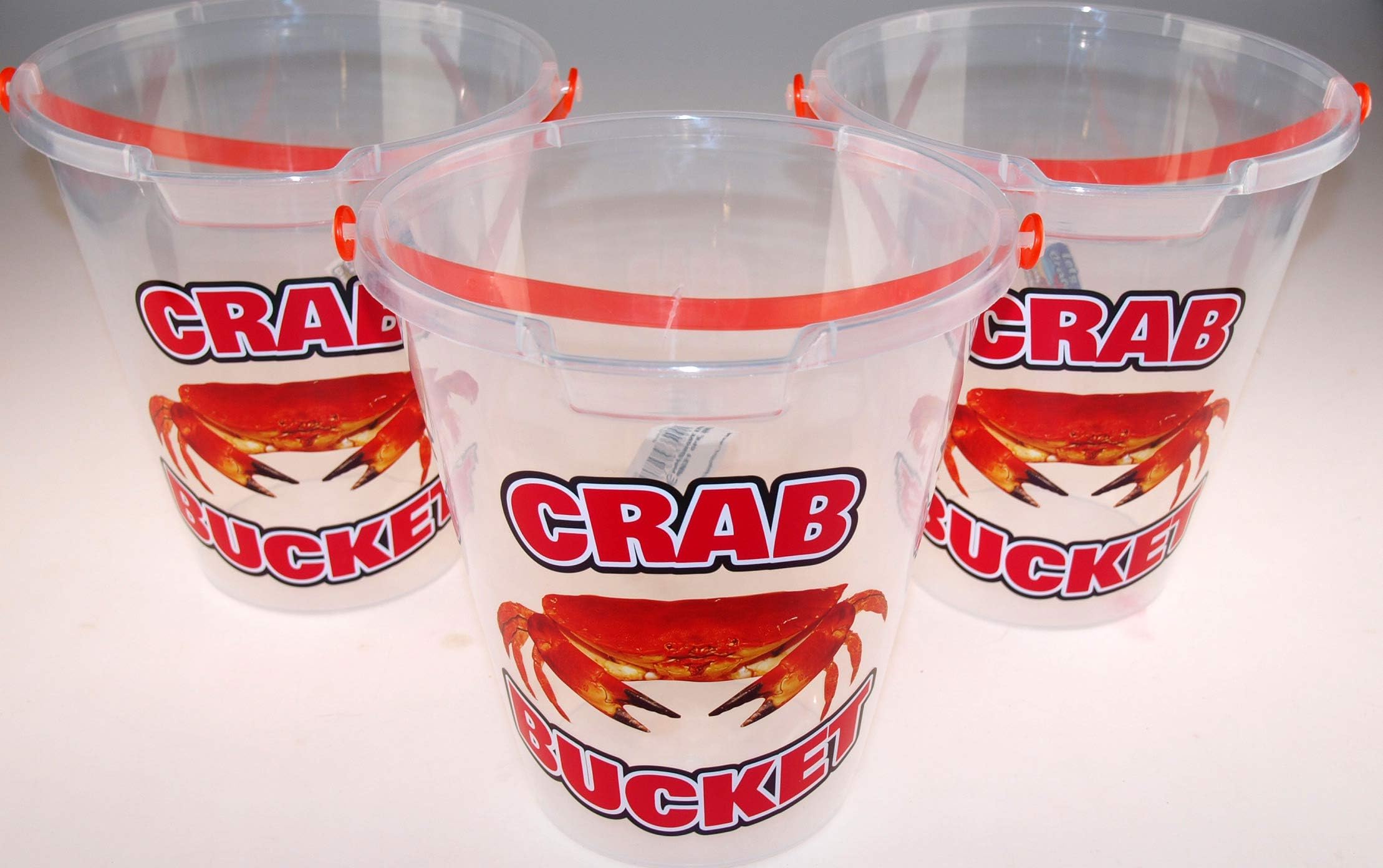 Palgrave Set Of 3 Transparent Crabbing / Crab Design Beach Buckets