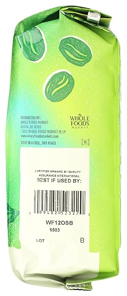 WHOLE FOODS MARKET, ORGANIC SIERRA BLEND WHOLE BEAN COFFEE, MEDIUM-DARK ROAST, DARK CHOCOLATE & CARAMEL, 12 OUNCE